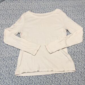 a new day White Ribbed Long Sleeve Shirt Size: M